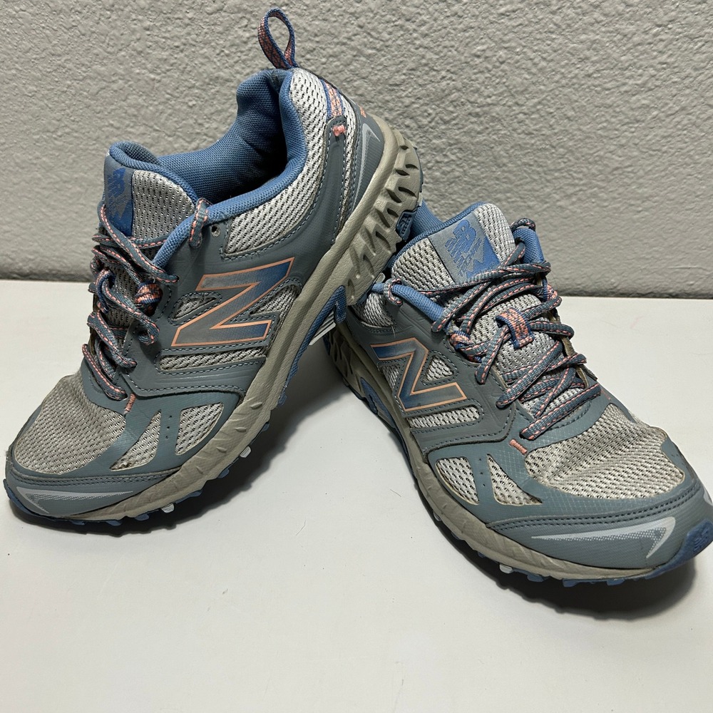 New Balance 410v6 Womens 7 Trail Running Shoes Grey Blue WT410LA6 All Terrain